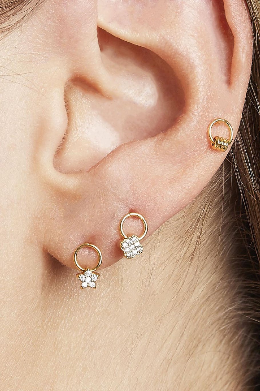 Pendientes Tiny Clover Plata Cobre Imagen2